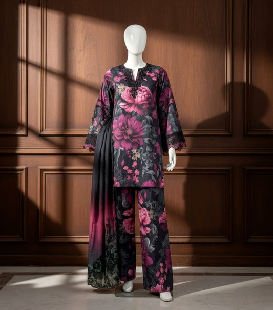 Premium 3PC Digital Summer Lawn 2026 | AF - 1050 - Abeeha Fabric