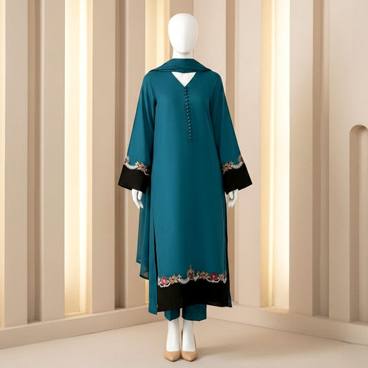 Premium Embroidered 3PC Summer Lawn AF - 1011 - Abeeha Fabric