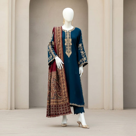 Premium Embroidered 3PC Summer Lawn AF - 1014 - Abeeha Fabric