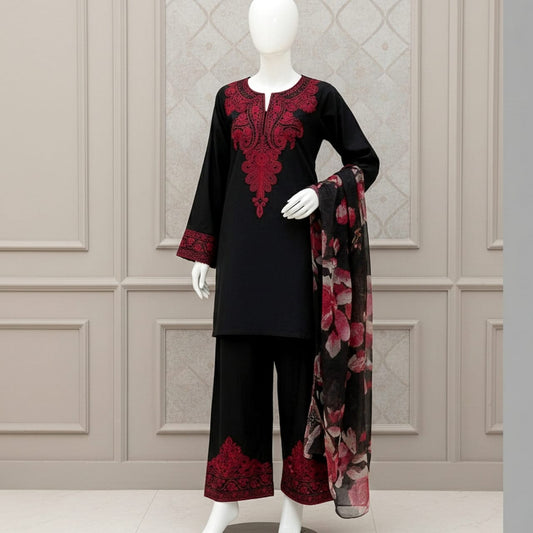 Premium Embroidered 3PC Summer Lawn AF - 1023 - Abeeha Fabric