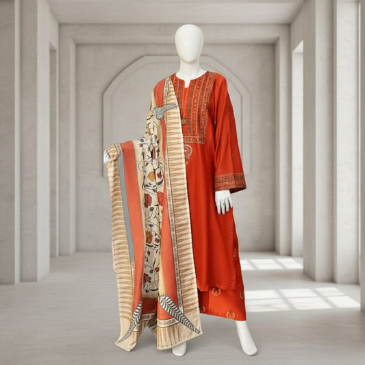 Premium Embroidered 3PC Summer Lawn AF - 1031 - Abeeha Fabric