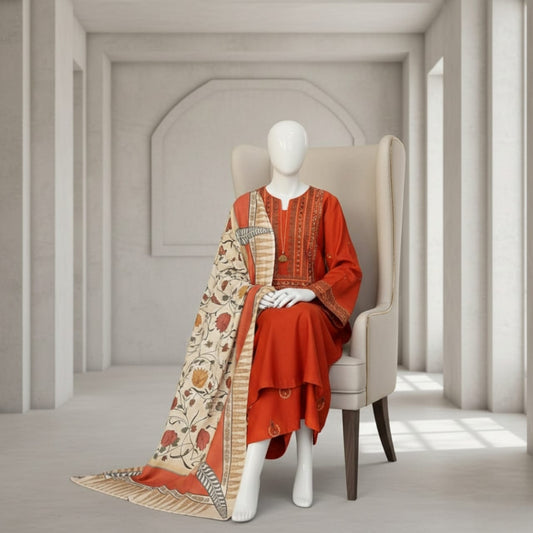 Premium Embroidered 3PC Summer Lawn AF - 1031 - Abeeha Fabric