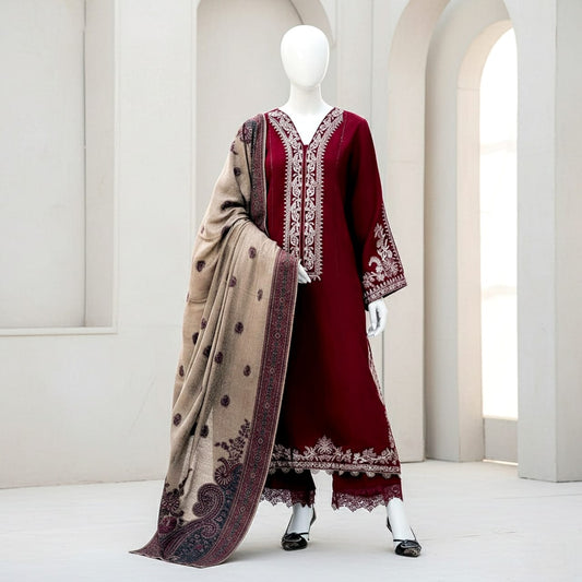 Premium Embroidered 3PC Summer Lawn AF - 1035 - Abeeha Fabric