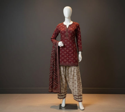 Premium Quality Lawn Digital printed 3PC SUIT AP - 124 - Abeeha Fabric