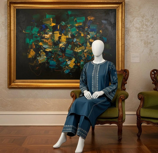 2 Piece Unstitched Embroidered Lawn 2026 AF13203 - Abeeha Fabric