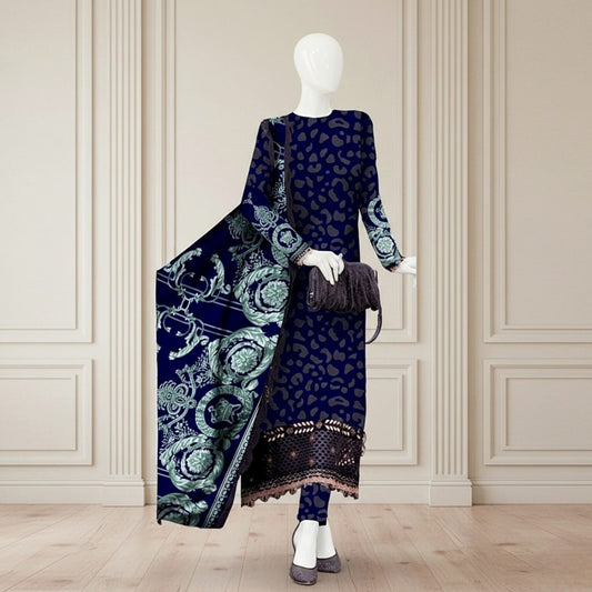 Premium 3PC Digital Summer Lawn 2026 | AF-1053