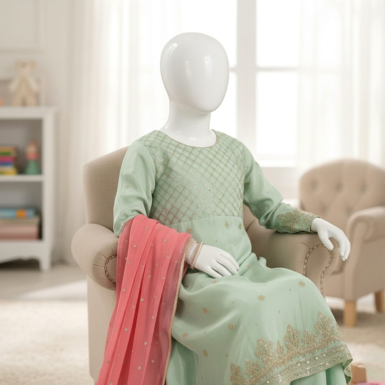 Lawn Eid collection 3pc kids code AC505 - Abeeha Fabric