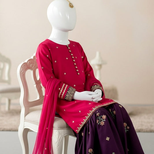 Lawn Eid collection 3pc kids code AC507 - Abeeha Fabric