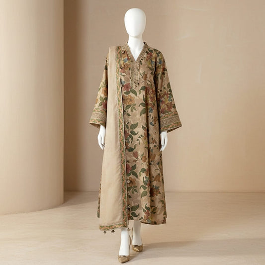 luxury embroidered print 3PC SUIT FC751 - Abeeha Fabric