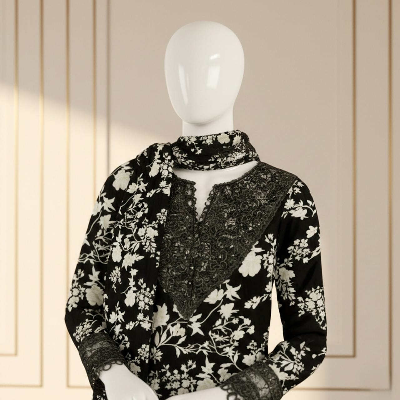 luxury embroidered print 3PC SUIT FC752 - Abeeha Fabric
