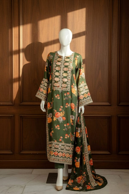 Premium 3PC Digital Summer Lawn 2026 | AF-1051