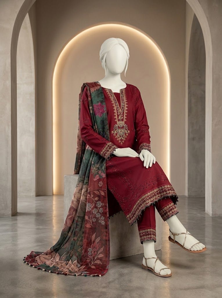Premium Airjet Dhanak with Digital Wool Shawl – IZEL 1284 | Winter Collection 2026–27 - Abeeha Fabric