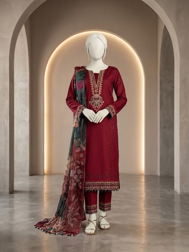 Premium Airjet Dhanak with Digital Wool Shawl – IZEL 1284 | Winter Collection 2026–27 - Abeeha Fabric