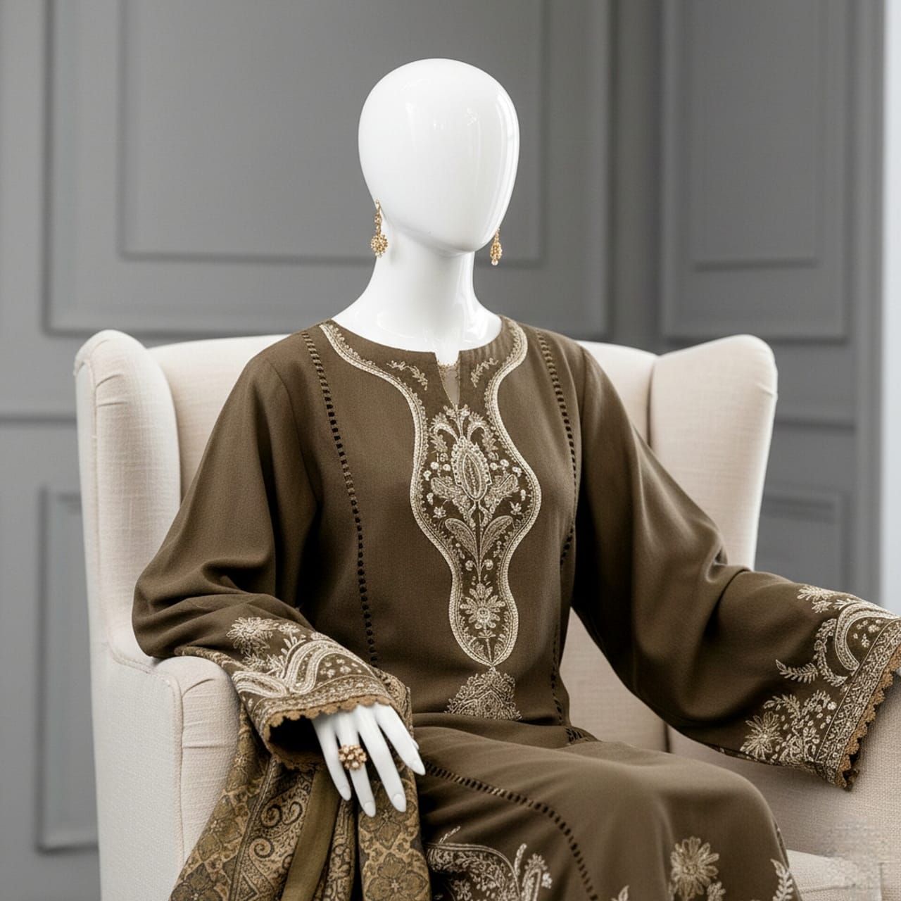 Premium Embroidered 3PC Summer Lawn AF - 1016 - Abeeha Fabric