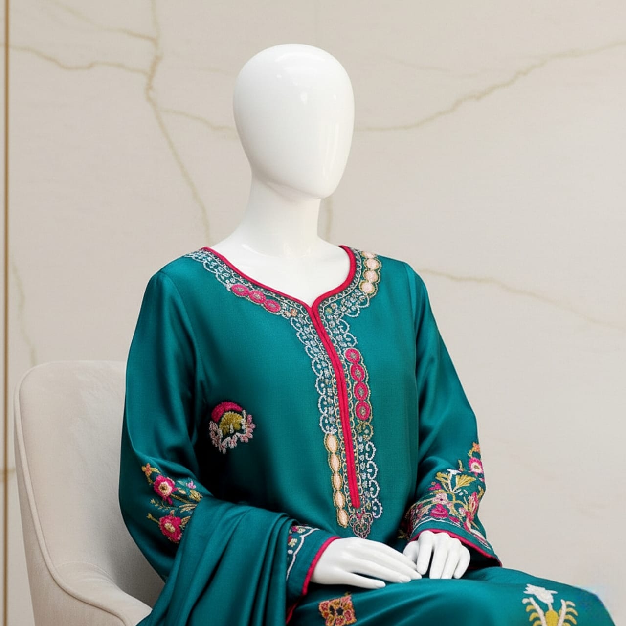 Premium Embroidered 3PC Summer Lawn AF - 1020 - Abeeha Fabric