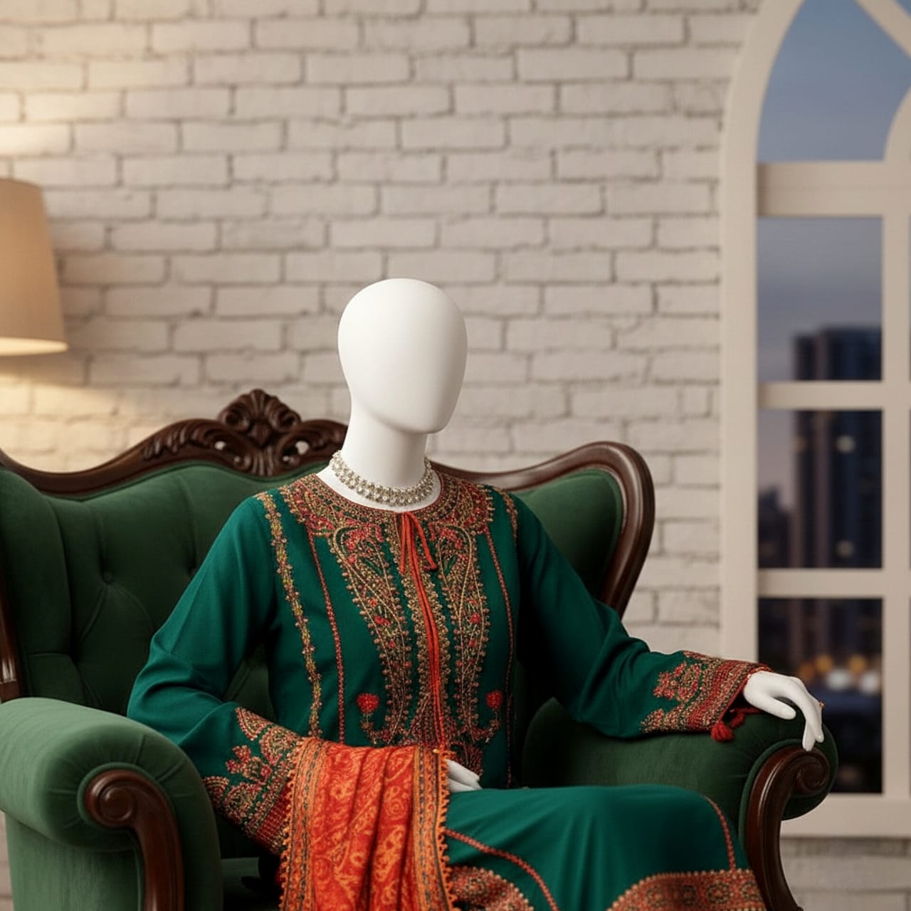 Premium Embroidered 3PC Summer Lawn AF - 1021 - Abeeha Fabric