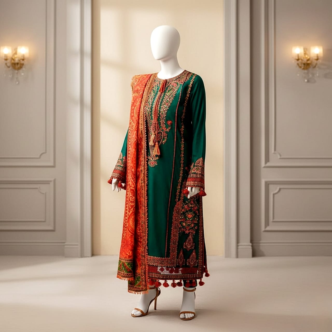 Premium Embroidered 3PC Summer Lawn AF - 1021 - Abeeha Fabric
