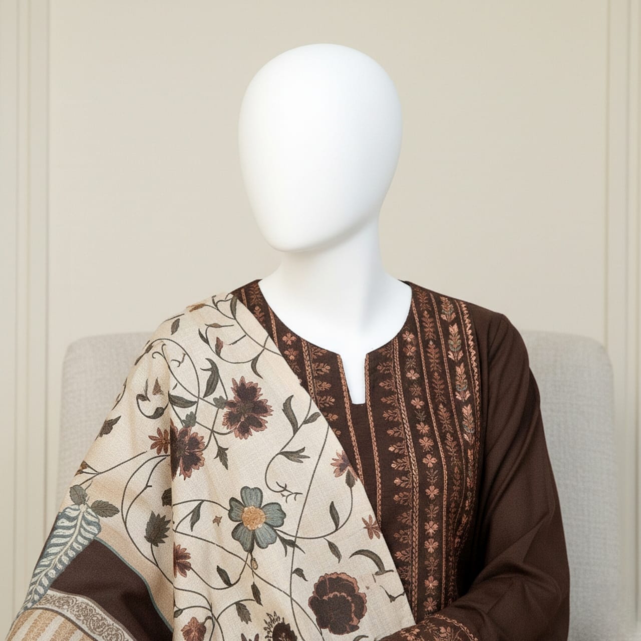 Premium Embroidered 3PC Summer Lawn AF - 1024 - Abeeha Fabric