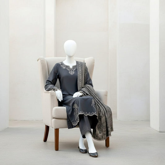 Premium Embroidered 3PC Summer Lawn AF - 1025 - Abeeha Fabric