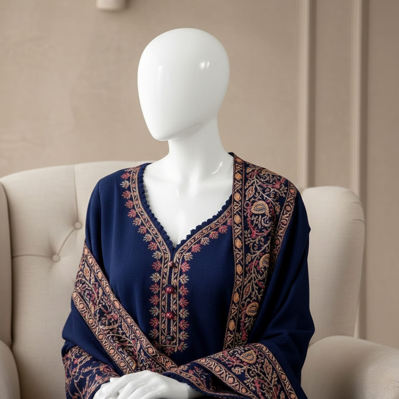 Premium Embroidered 3PC Summer Lawn AF - 1033 - Abeeha Fabric