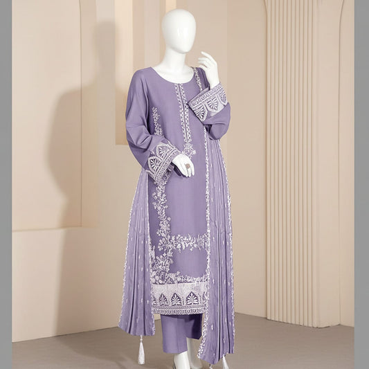 Premium Embroidered 3PC Summer Lawn AF - 1034 - Abeeha Fabric