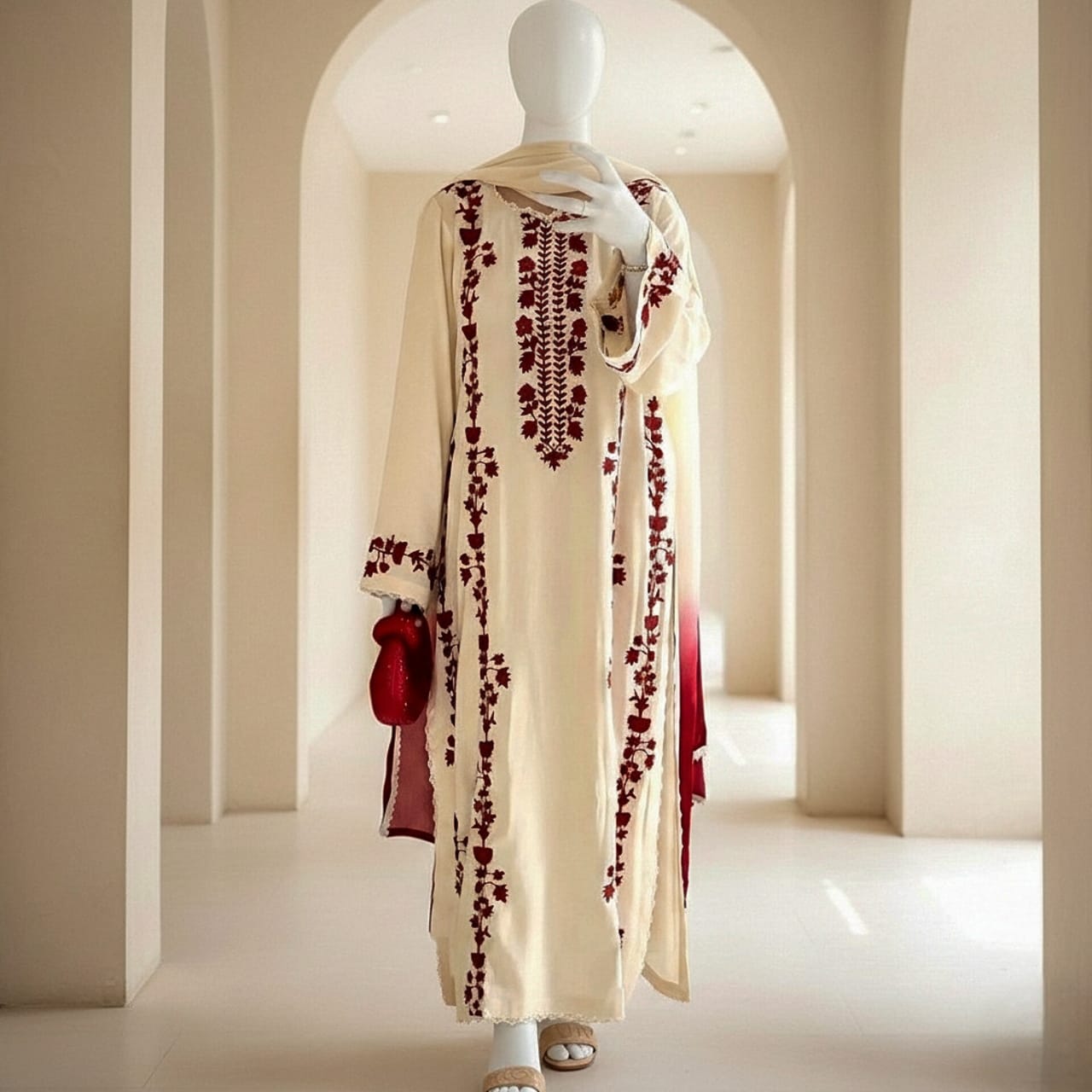 Premium Embroidered 3PC Summer Lawn AF - 1036 - Abeeha Fabric