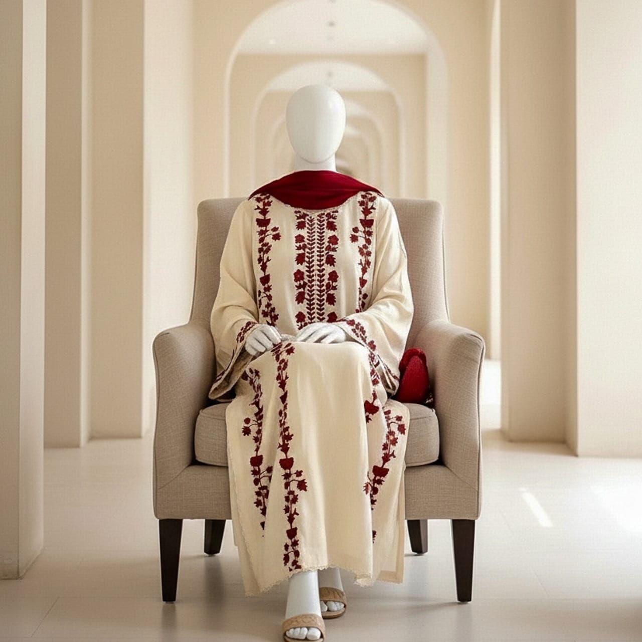 Premium Embroidered 3PC Summer Lawn AF - 1036 - Abeeha Fabric