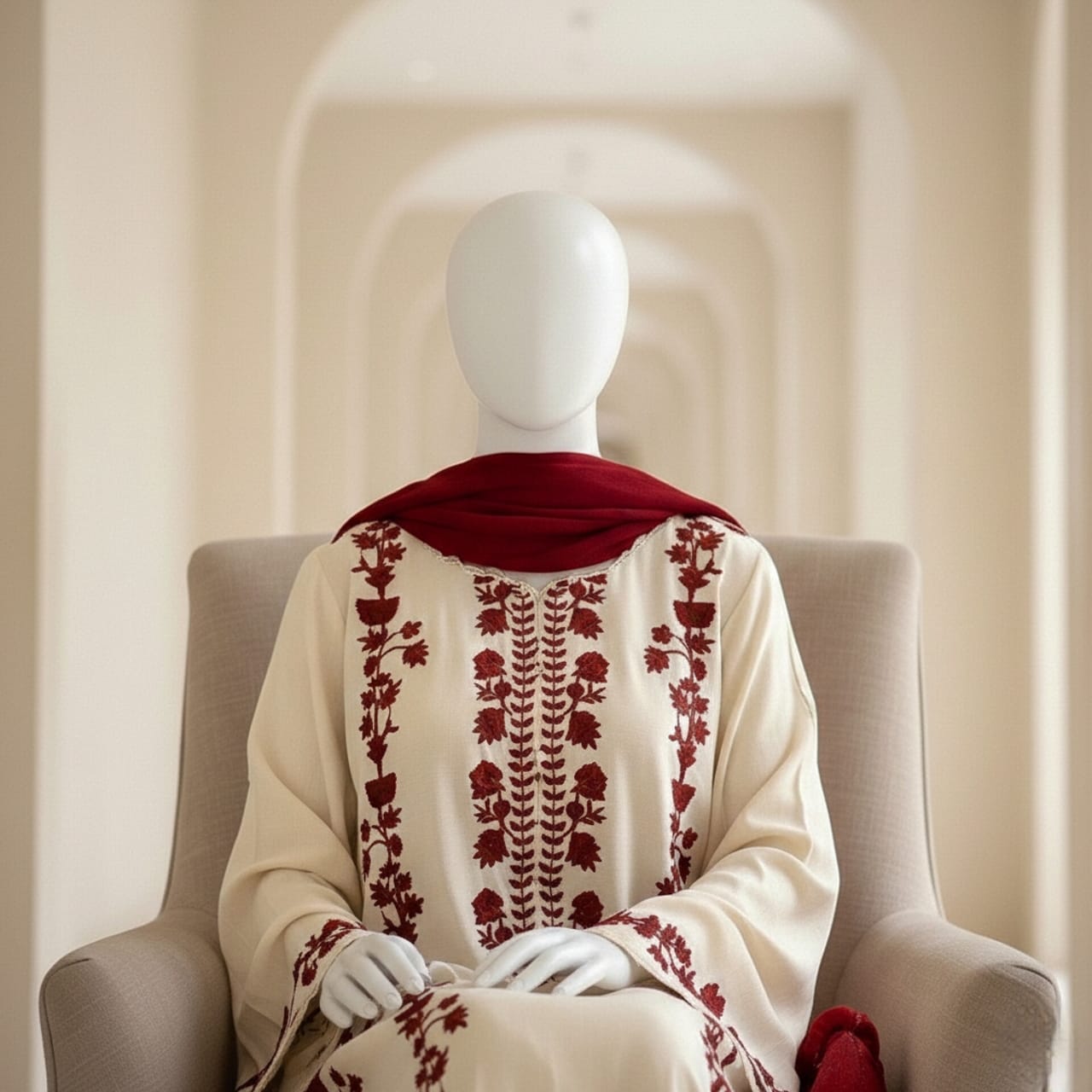 Premium Embroidered 3PC Summer Lawn AF - 1036 - Abeeha Fabric