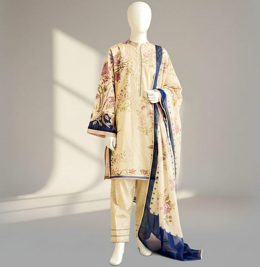 Premium Quality Lawn Digital printed 3PC SUIT AP - 107 - Abeeha Fabric