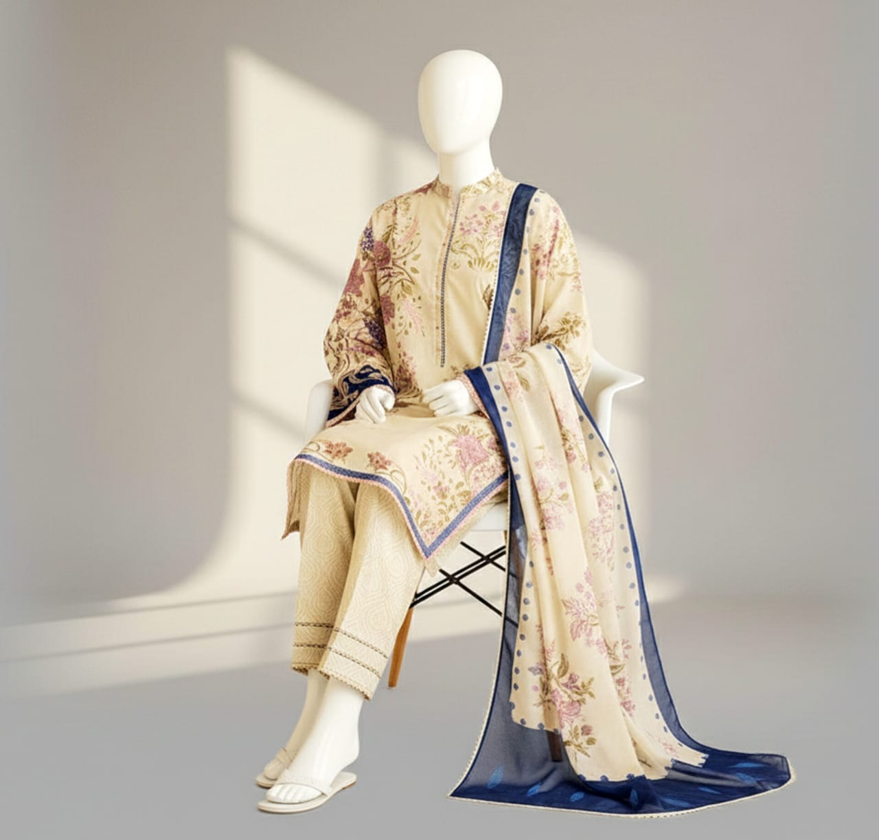 Premium Quality Lawn Digital printed 3PC SUIT AP - 107 - Abeeha Fabric