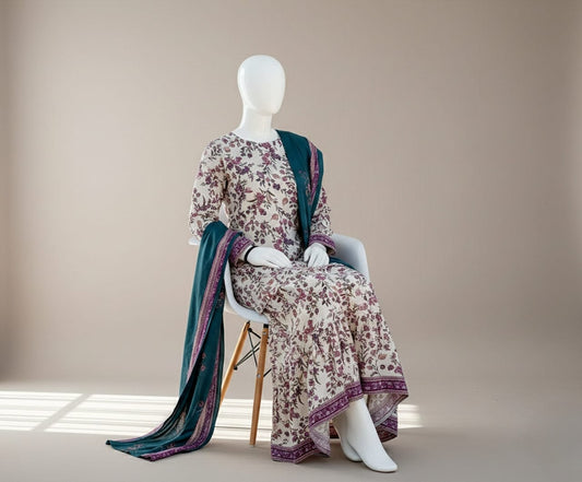 Premium Quality Lawn Digital printed 3PC SUIT AP - 108 - Abeeha Fabric
