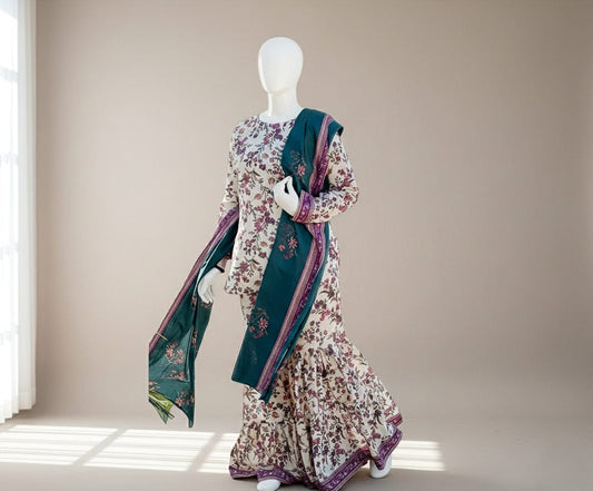 Premium Quality Lawn Digital printed 3PC SUIT AP - 108 - Abeeha Fabric