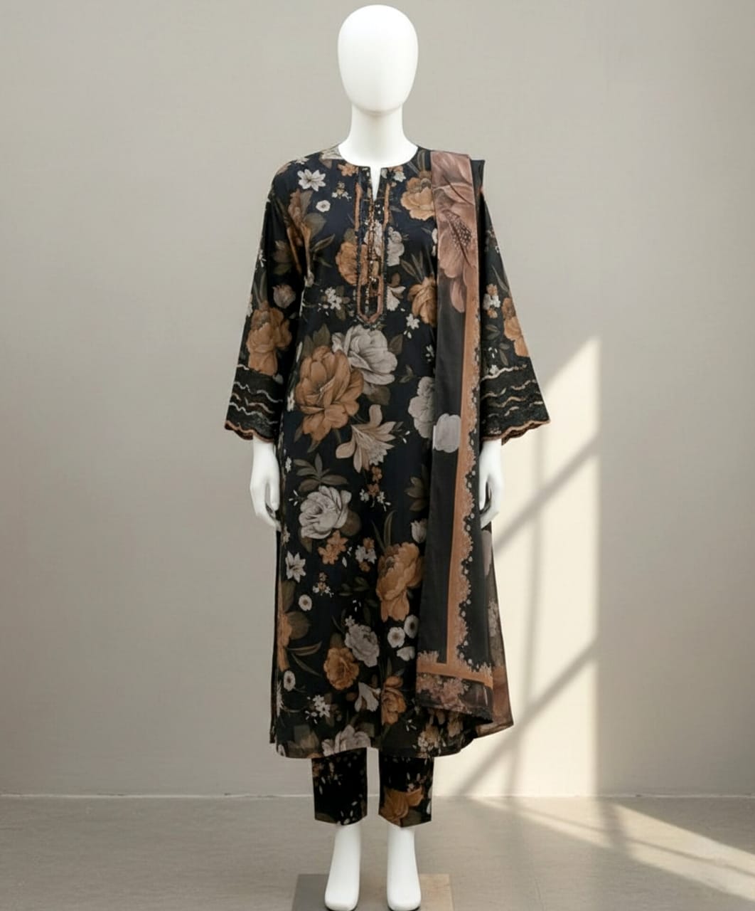 Premium Quality Lawn Digital printed 3PC SUIT AP - 109 - Abeeha Fabric