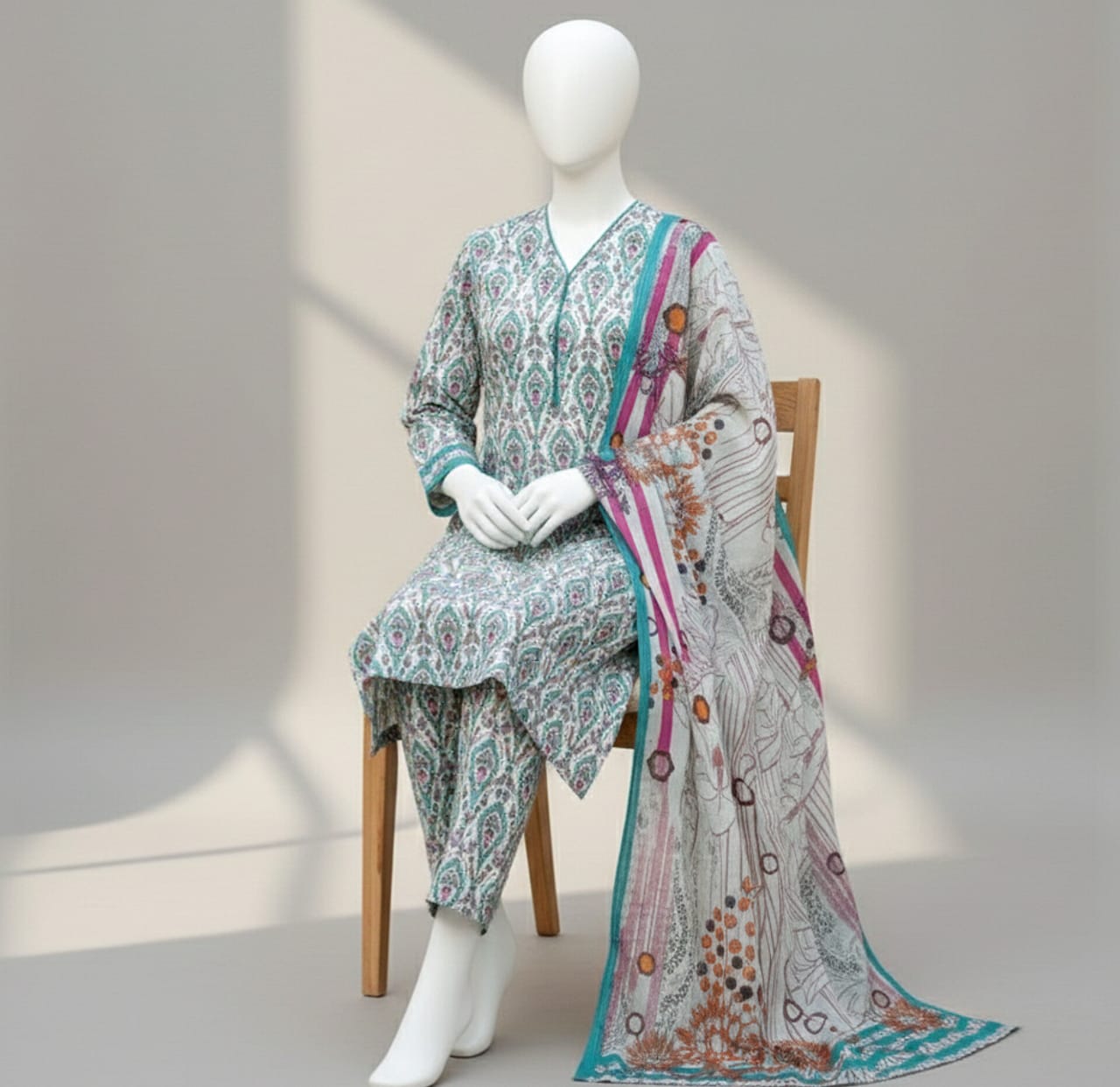 Premium Quality Lawn Digital printed 3PC SUIT AP - 112 - Abeeha Fabric