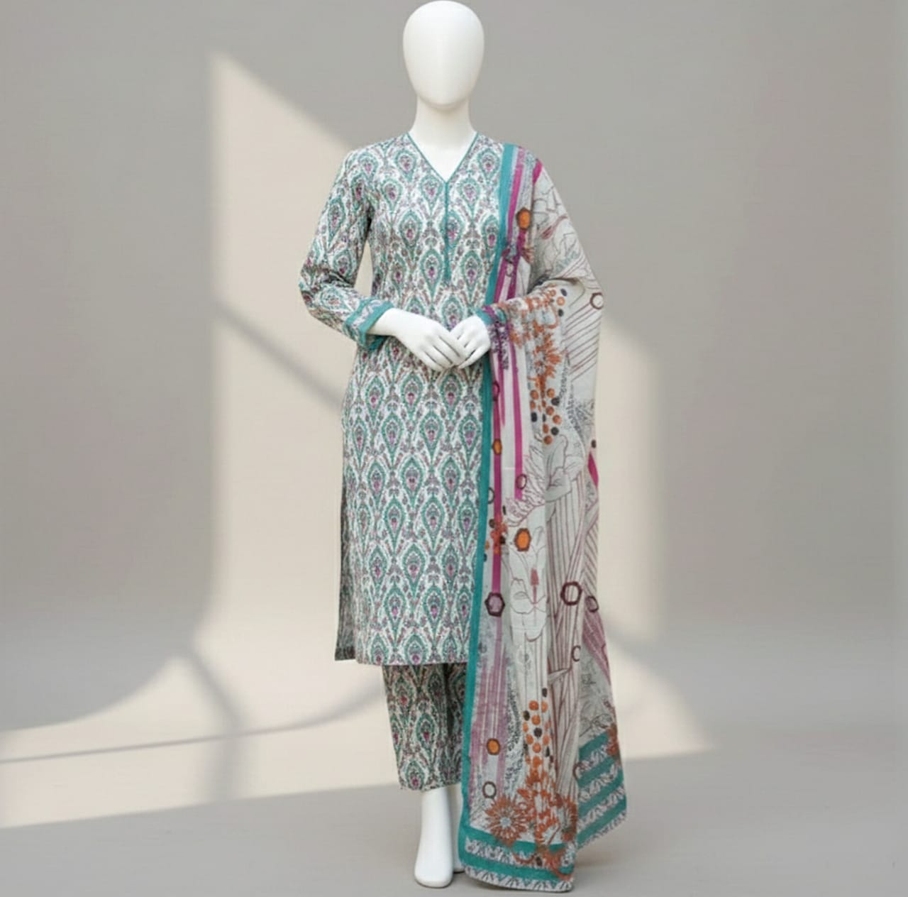 Premium Quality Lawn Digital printed 3PC SUIT AP - 112 - Abeeha Fabric