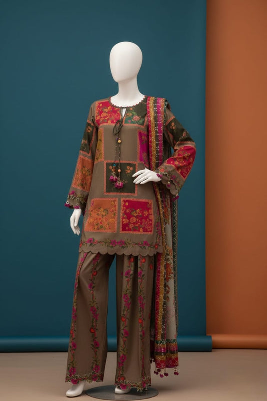Premium Quality Lawn Digital printed 3PC SUIT AP - 115 - Abeeha Fabric