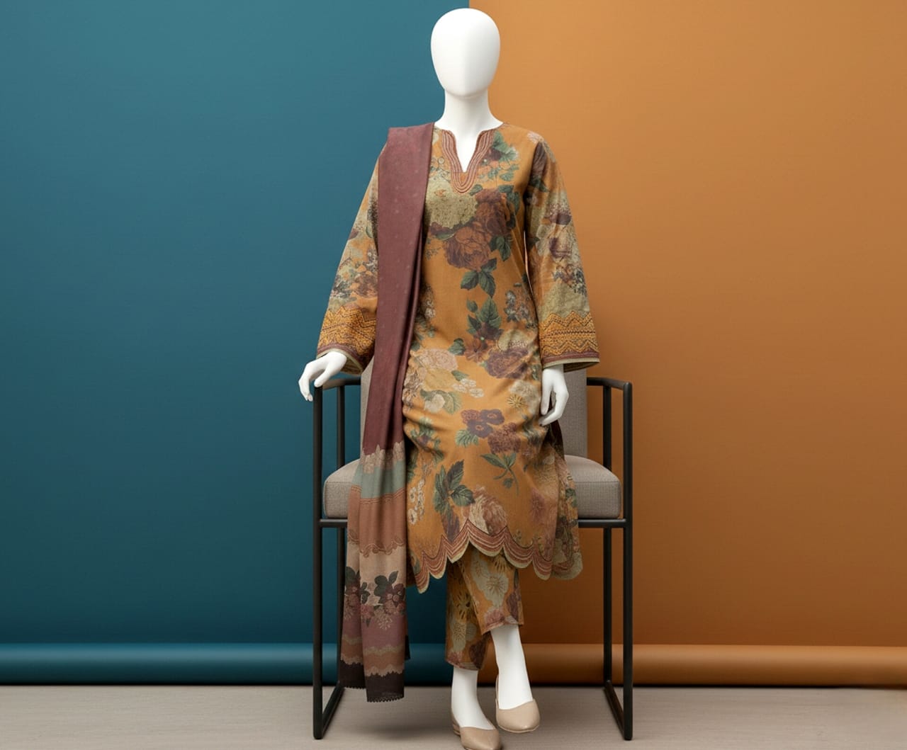 Premium Quality Lawn Digital printed 3PC SUIT AP - 119 - Abeeha Fabric