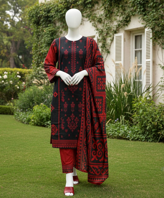 Premium Quality Lawn Digital printed 3PC SUIT AP - 122 - Abeeha Fabric