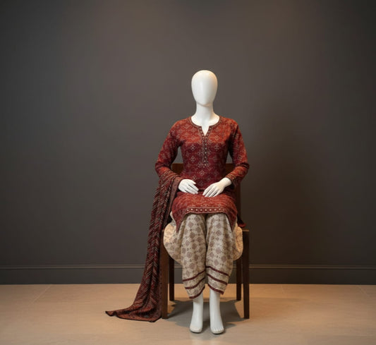 Premium Quality Lawn Digital printed 3PC SUIT AP - 124 - Abeeha Fabric