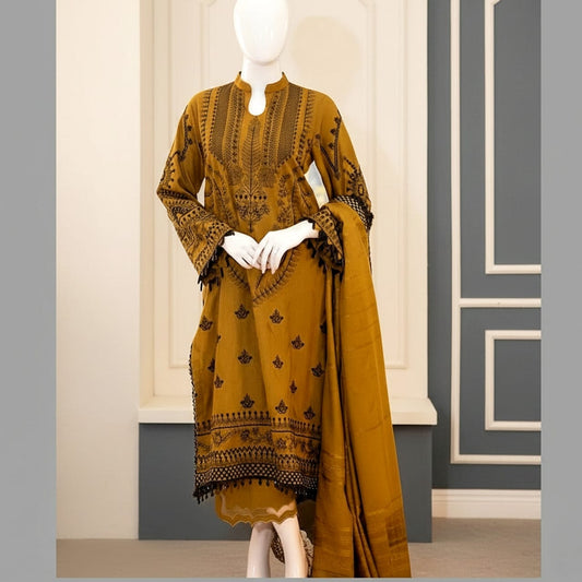 Unstitched Embroidered Premium Lawn 3PC AF900 - Abeeha Fabric