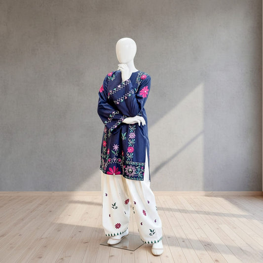 Unstitched embroidery 2pc CODE ZX2001 - Abeeha Fabric